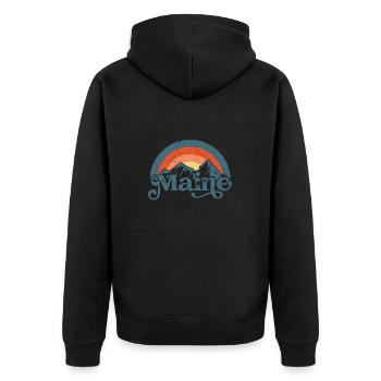 Maine, USA, State, Nature, Lovers, Mountains - Unisex Premium Organic Zip Hoodie - black - Back - Nico (187cm)