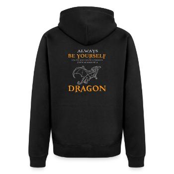 Identity Be You Self Dragon Drôle - Veste à capuche bio Premium Unisexe - noir - Dos - Nico (187cm)