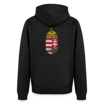 Manteau des bras hongrois Hongrie Symbole - Veste à capuche bio Premium Unisexe - noir - Dos - Nico (187cm)