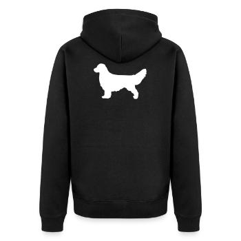 GOLDEN RETRIEVER Silhouette - Unisex Premium Organic Zip Hoodie - black - Back - Nico (187cm)