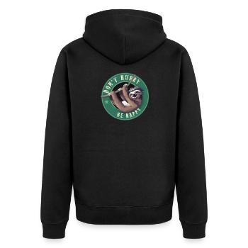 Sloth Bouton d'amusement paresseux Humou - Veste à capuche bio Premium Unisexe - noir - Dos - Nico (187cm)