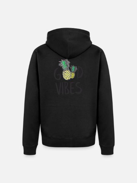 good vibes_v1 - Unisex Premium Bio Zip Hoodie - Schwarz