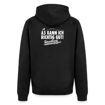 Lustiger Hunde Spruch Agility Hundesport Geschenk - Unisex Premium Bio Zip Hoodie - Schwarz - Hinten - Nico (187cm)