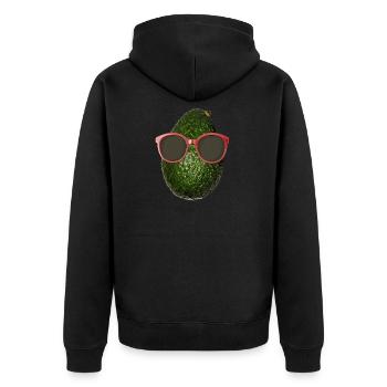 Avocado Gifts > Funny Avocados Wearing Sunglasses - Unisex Premium Bio Zip Hoodie - Schwarz - Hinten - Nico (187cm)