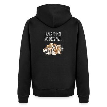 Dog love dog lover - Unisex Premium Organic Zip Hoodie - black - Back - Nico (187cm)