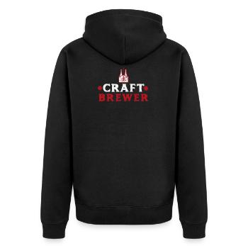 Craft Beer Brewer Craftbeer Brauer Geschenk - Unisex Premium Bio Zip Hoodie - Schwarz - Hinten - Nico (187cm)