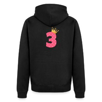 Baby 3. Geburtstag Dritter Geburtstag Geschenk - Unisex Premium Bio Zip Hoodie - Schwarz - Hinten - Nico (187cm)