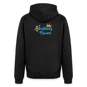 Prince d'anniversaire 5ème anniversaire Garçon Garçon cadeau - Veste à capuche bio Premium Unisexe - noir - Dos - Nico (187cm)
