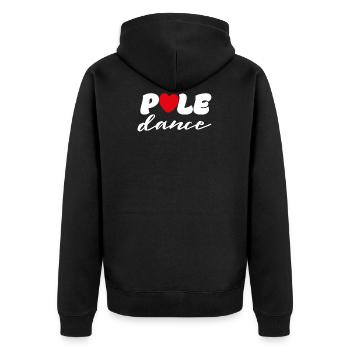 Pole Dance Pole Fitness Pole Dancer Geschenk - Unisex Premium Bio Zip Hoodie - Schwarz - Hinten - Nico (187cm)
