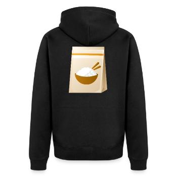 sushi reis rice chopsticks food essen japan12 - Unisex Premium Bio Zip Hoodie - Schwarz - Hinten - Nico (187cm)