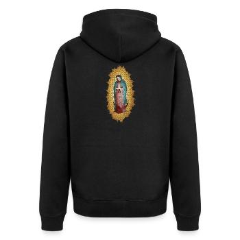 Mosaic Holy Church Icon Virgin Mary Madonna - Unisex Premium Organic Zip Hoodie - black - Back - Nico (187cm)