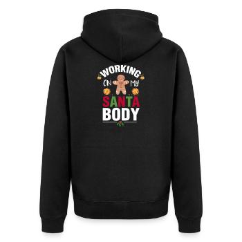 Cookie cookieman de Noël cadeau de nourriture diététique - Veste à capuche bio Premium Unisexe - noir - Dos - Nico (187cm)