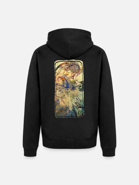 Raven - Unisex Premium Organic Zip Hoodie - black