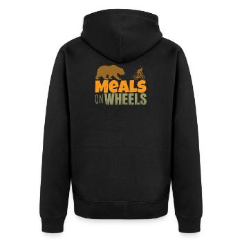 Bike-rider Meals on Wheels - Bicycle Rider Bike - Unisex Premium Bio Zip Hoodie - Schwarz - Hinten - Nico (187cm)