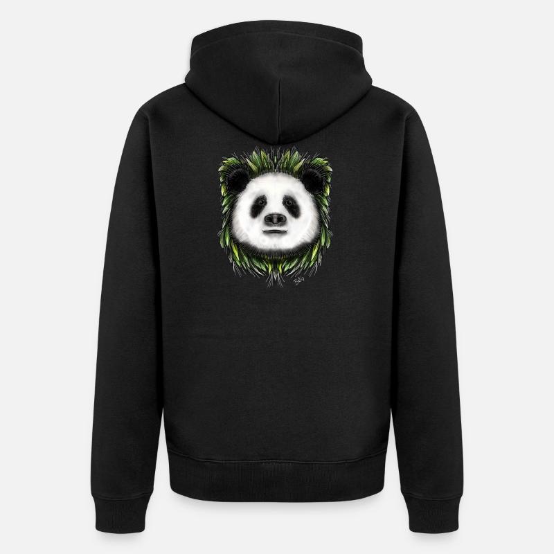 Ping Panda par Jon Ball - Veste à capuche bio Premium Unisexe - noir