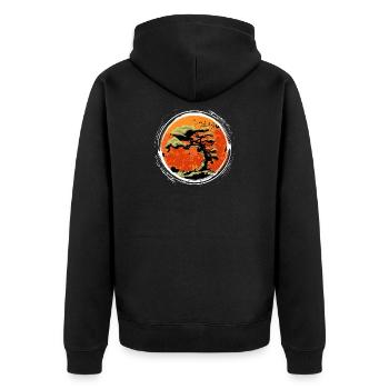 Yin Yang Bonsai arbre Japon Bouddha Zen cadeau - Veste à capuche bio Premium Unisexe - noir - Dos - Nico (187cm)