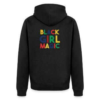 Black Magic - Gift - Girl Shirt - Unisex Premium Bio Zip Hoodie - Schwarz - Hinten - Nico (187cm)