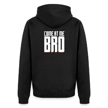 Come on Me Bro - Gift - Shirt - Unisex Premium Organic Zip Hoodie - black - Back - Nico (187cm)