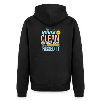 Clean House - Cadeau - Chemise - Veste à capuche bio Premium Unisexe - noir - Dos - Nico (187cm)