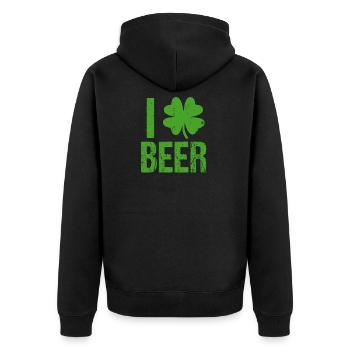 I Clover Beer - Chemise - Cadeau de la Saint-Patrick - Veste à capuche bio Premium Unisexe - noir - Dos - Nico (187cm)