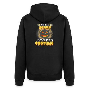 Scary Dog Dad Halloween Pumpkin Gift Shirt - Unisex Premium Organic Zip Hoodie - black - Back - Nico (187cm)