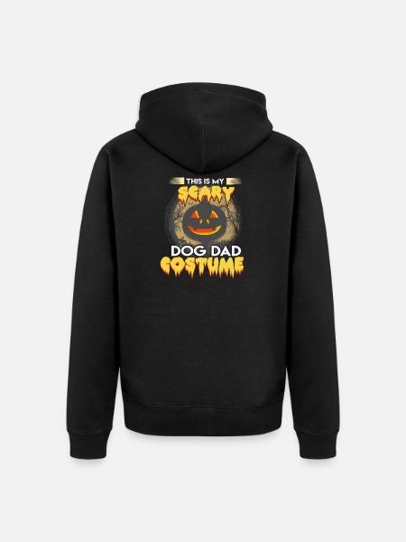 Scary Dog Dad Halloween græskar gave skjorte - Premium økologisk unisex-hættejakke - sort