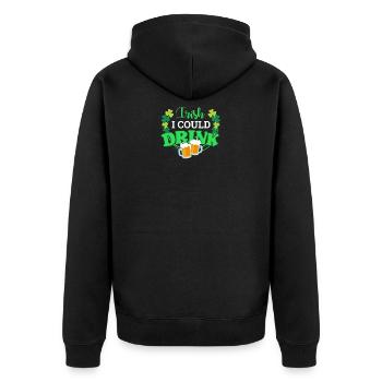 Irlandais que je pourrais boire - Chemise - Cadeau - Veste à capuche bio Premium Unisexe - noir - Dos - Nico (187cm)