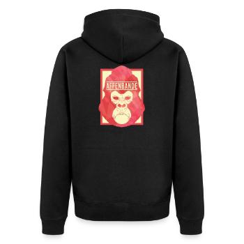 Gorilla Affe Spruch Geschenk Zoo Affenbande Party - Unisex Premium Bio Zip Hoodie - Schwarz - Hinten - Nico (187cm)
