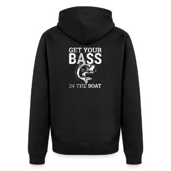 Obtenez votre basse dans la chemise de bateau - cadeau de pêche - Veste à capuche bio Premium Unisexe - noir - Dos - Nico (187cm)