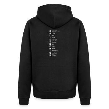 Calisthenics Shirt - Cadeau - Veste à capuche bio Premium Unisexe - noir - Dos - Nico (187cm)