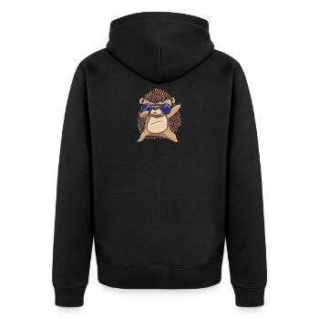 Dabbing dab hedgehog dab gift birthday funny - Unisex Premium Organic Zip Hoodie - black - Back - Nico (187cm)
