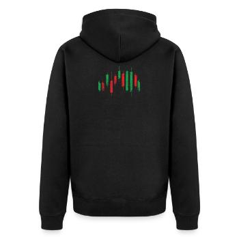 Stock Market Shares Capital Market Money Wall Street Trading - Unisex Premium Organic Zip Hoodie - black - Back - Nico (187cm)