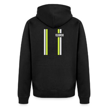 Children's fire department front - Unisex Premium Organic Zip Hoodie - black - Back - Nico (187cm)