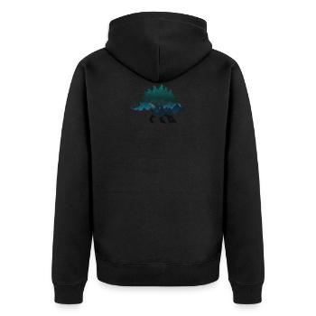 Dino dinosaur Cretaceous prehistoric gift children - Unisex Premium Organic Zip Hoodie - black - Back - Nico (187cm)