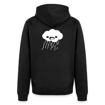 Regenwolke Traurig Gefühl Geschenk Regen Weinen - Unisex Premium Bio Zip Hoodie - Schwarz - Hinten - Nico (187cm)