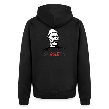 Albanian freedom fighter Isa Boletini - Unisex Premium Organic Zip Hoodie - black - Back - Nico (187cm)
