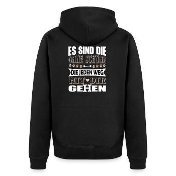 Hund Labrador Agility Tierschutz Tierfreund - Unisex Premium Bio Zip Hoodie - Schwarz - Hinten - Nico (187cm)
