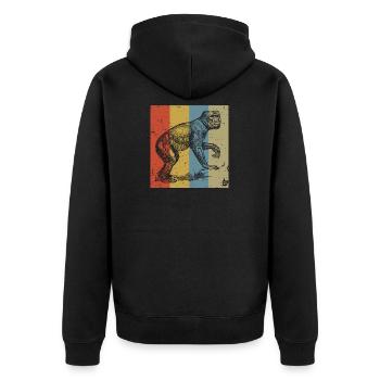 Save the Gorilla - retro birthday gift - Unisex Premium Organic Zip Hoodie - black - Back - Nico (187cm)