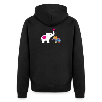 Cadeau de tee-shirt de conscience d'éléphant d'autisme - Veste à capuche bio Premium Unisexe - noir - Dos - Nico (187cm)