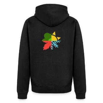 Vier Jahreszeiten Wetter Natur - Unisex Premium Bio Zip Hoodie - Schwarz - Hinten - Nico (187cm)