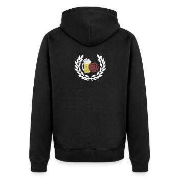 Laurel Wreath Football Beer Gift Idea Party - Unisex Premium Organic Zip Hoodie - black - Back - Nico (187cm)