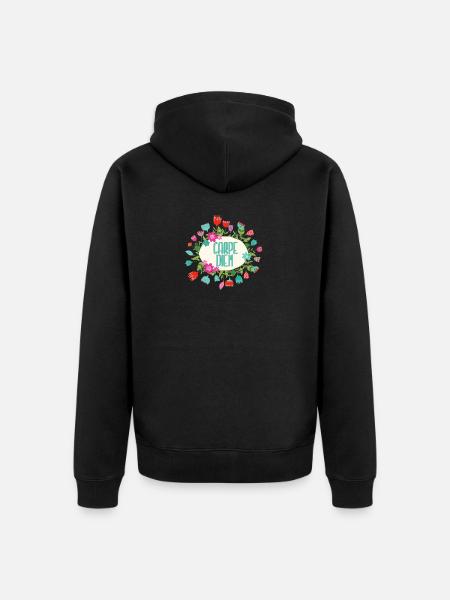 Carpe Diem - Unisex Premium Organic Zip Hoodie - black