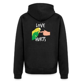 Budgie T-Shirt Perroquet cadeau drôle - Veste à capuche bio Premium Unisexe - noir - Dos - Nico (187cm)