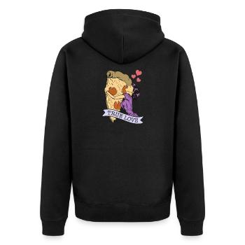 Pizza. Vrai amour - Veste à capuche bio Premium Unisexe - noir - Dos - Nico (187cm)