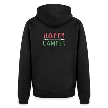 happy camper - Arrow Happy Camper TShirt Camping - Unisex Premium Organic Zip Hoodie - black - Back - Nico (187cm)