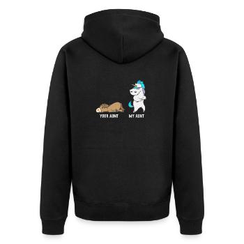 Licorne cheval votre tante mon cadeau de tante - Veste à capuche bio Premium Unisexe - noir - Dos - Nico (187cm)