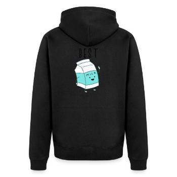 Best Friends Geschenk Partnerlook Beste Freunde - Unisex Premium Bio Zip Hoodie - Schwarz - Hinten - Nico (187cm)