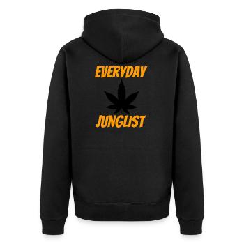 Junglist Shirt - Unisex Premium Organic Zip Hoodie - black - Back - Nico (187cm)