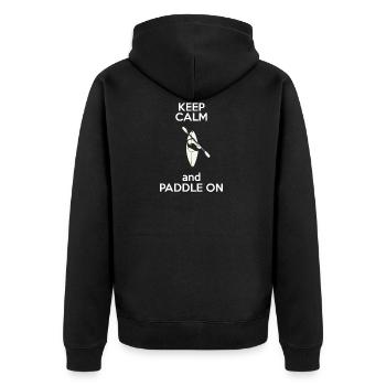 Kayak - Canoë - Pagayage - Gardez votre calme - Veste à capuche bio Premium Unisexe - noir - Dos - Nico (187cm)