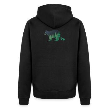 Zoo Geschenk Waschbär Bär Raubtier Silhouette Jagd - Unisex Premium Bio Zip Hoodie - Schwarz - Hinten - Nico (187cm)